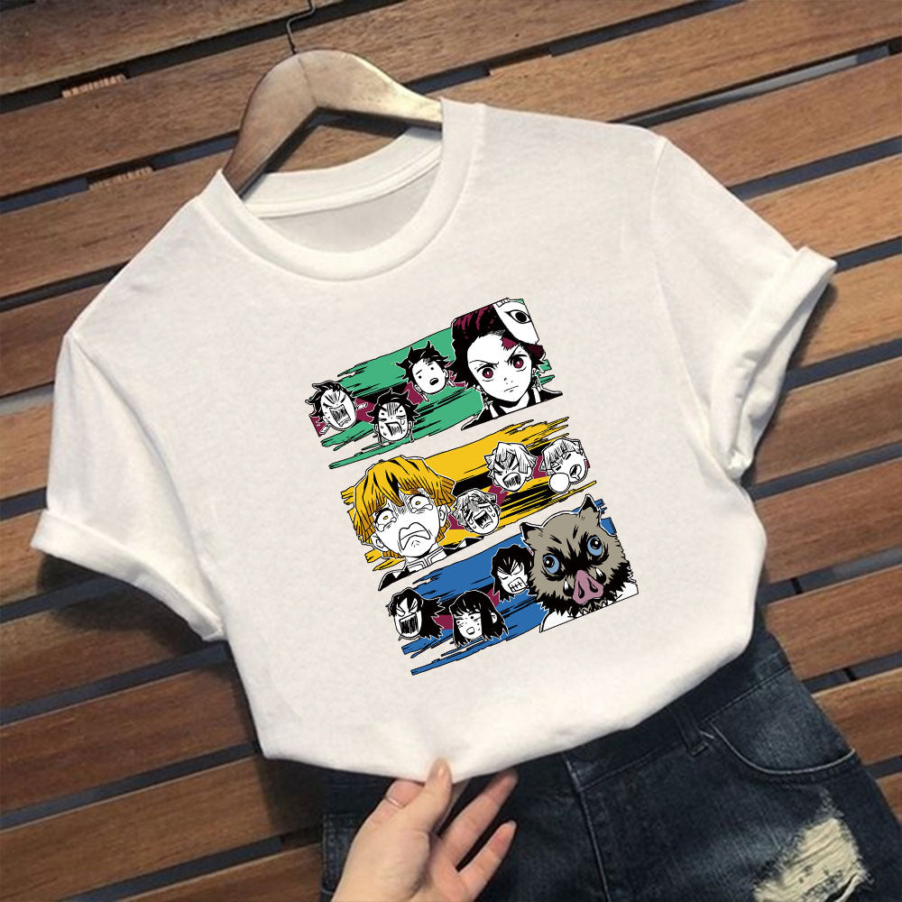 Unisex Anime Slayer Crew Neck Casual Loose T-Shirt