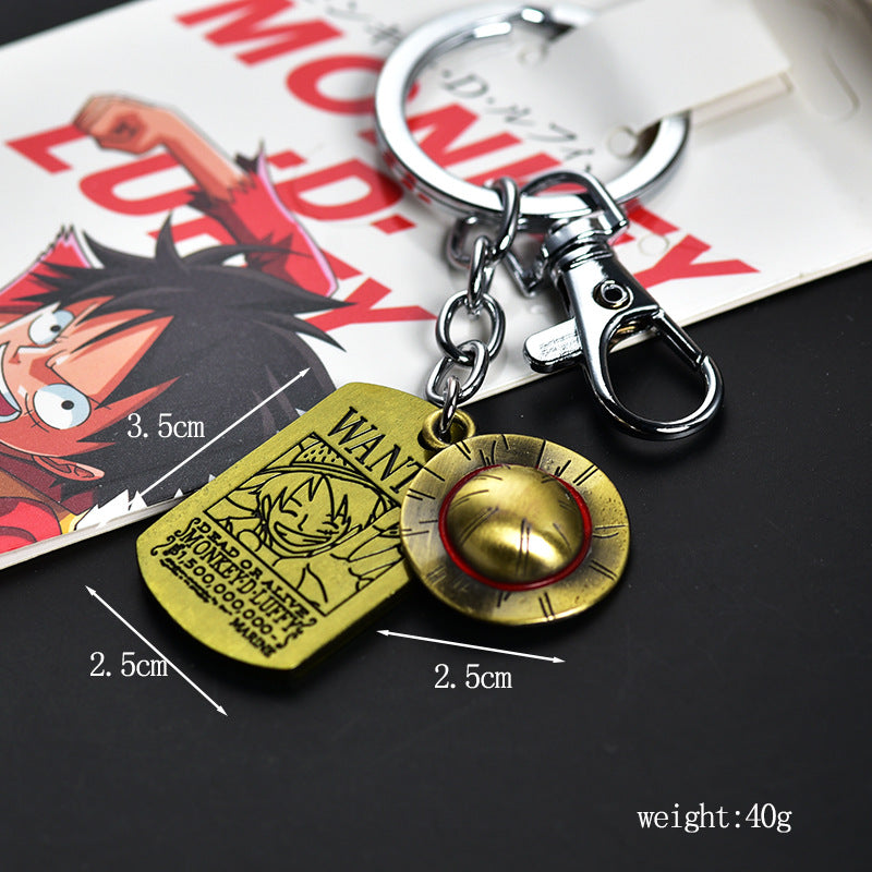 Trendy Zoro Luffy Alloy Necklace Keychain