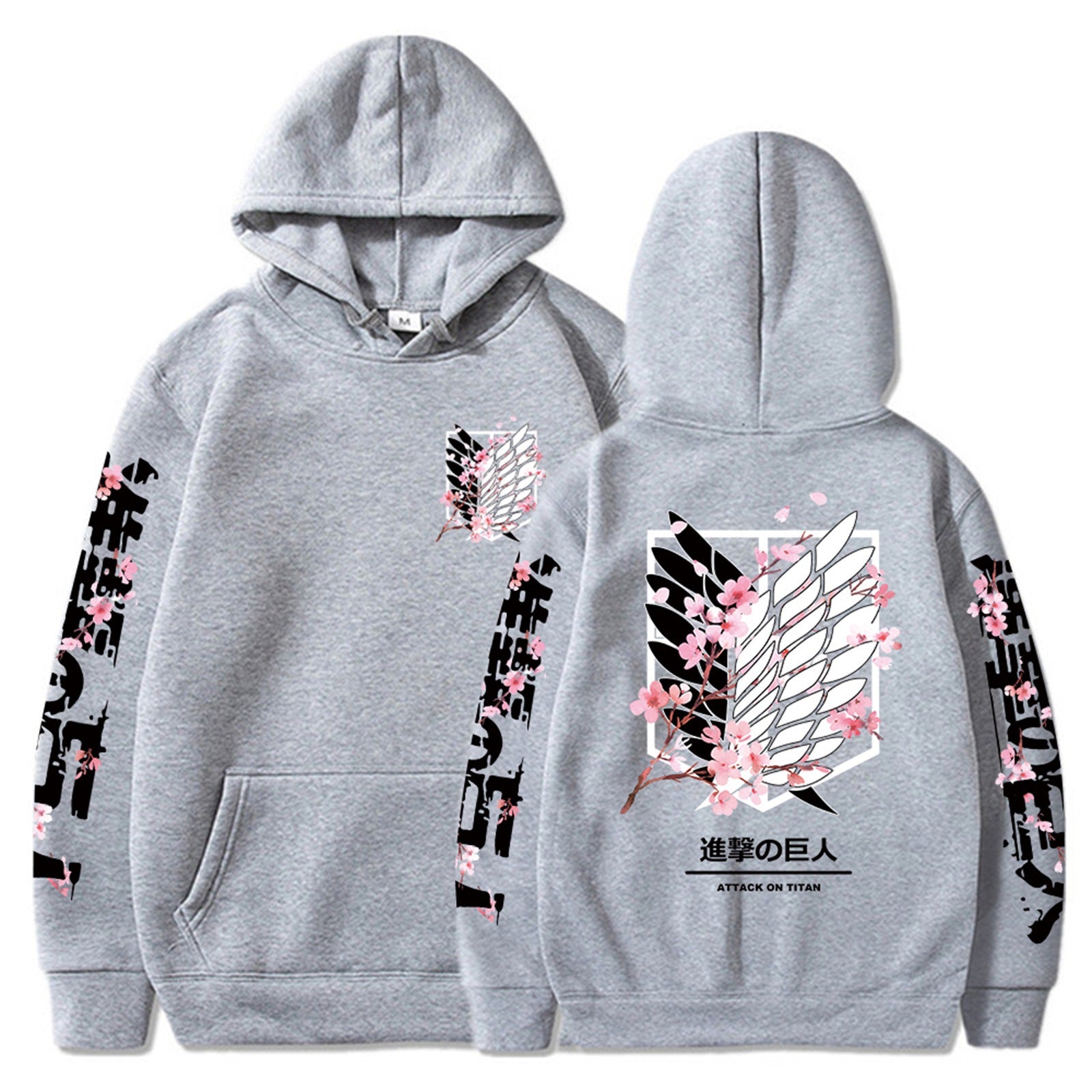 Unisex Anime Logo Printed Loose Hoodie