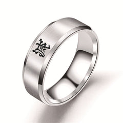 Men's Anime Logo Stainless Steel Ring