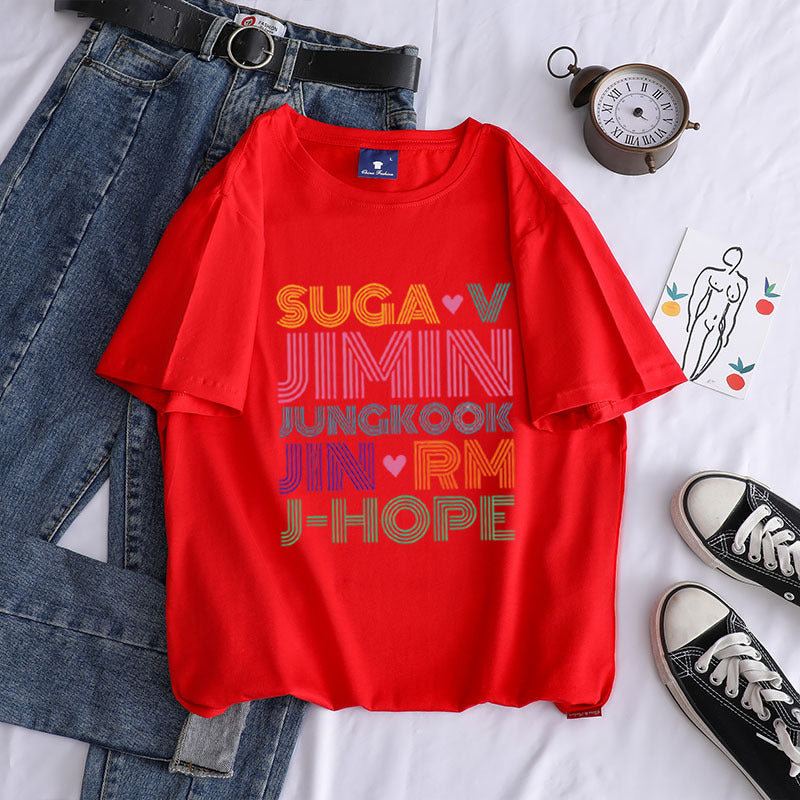 Cute Girls Kpop Cotton T-shirt