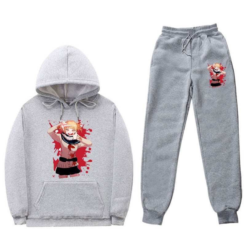 Unisex Casual Anime Graphic Hoodie Sports Pants Suit