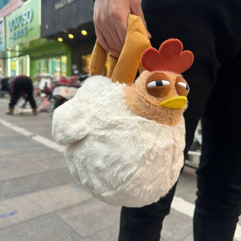 Funny Cartoon Chicken Plush Handbag