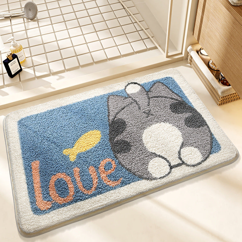 Cartoon Animal Bathroom Door Non-slip Mat