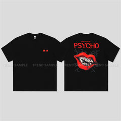 BM PSYCHO Printed Short-sleeved T-shirt