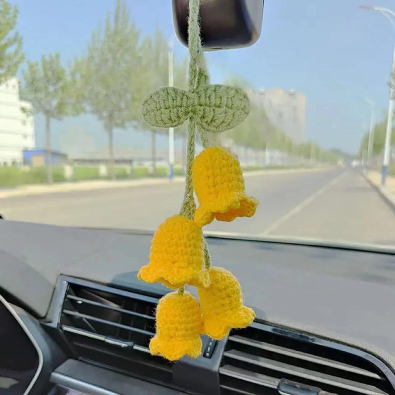 Lily Of The Valley Crochet Car Charm
