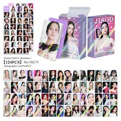 124PCS JISOO Holographic Photocard Sticker
