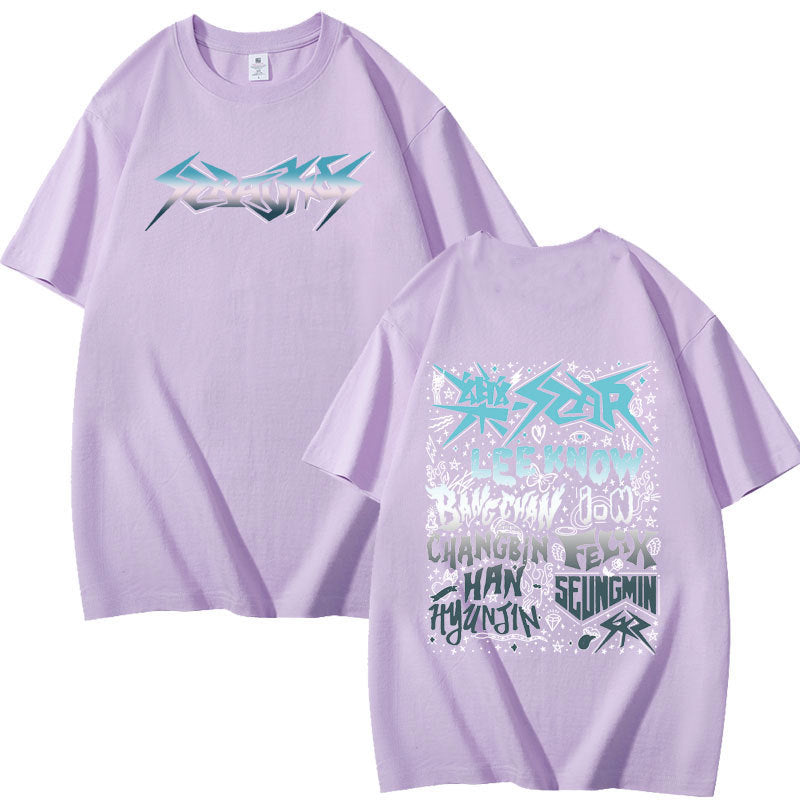 KPOP Dominate Pattern Print Short Sleeve T-shirt