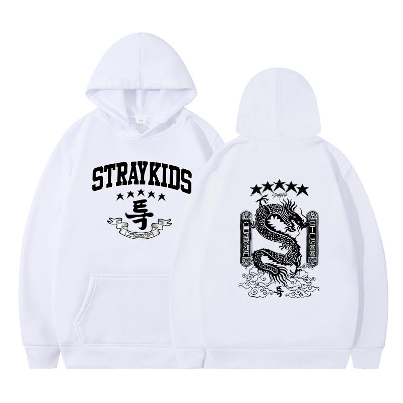 SKZ Logo Printed Pullover Hoodie Top