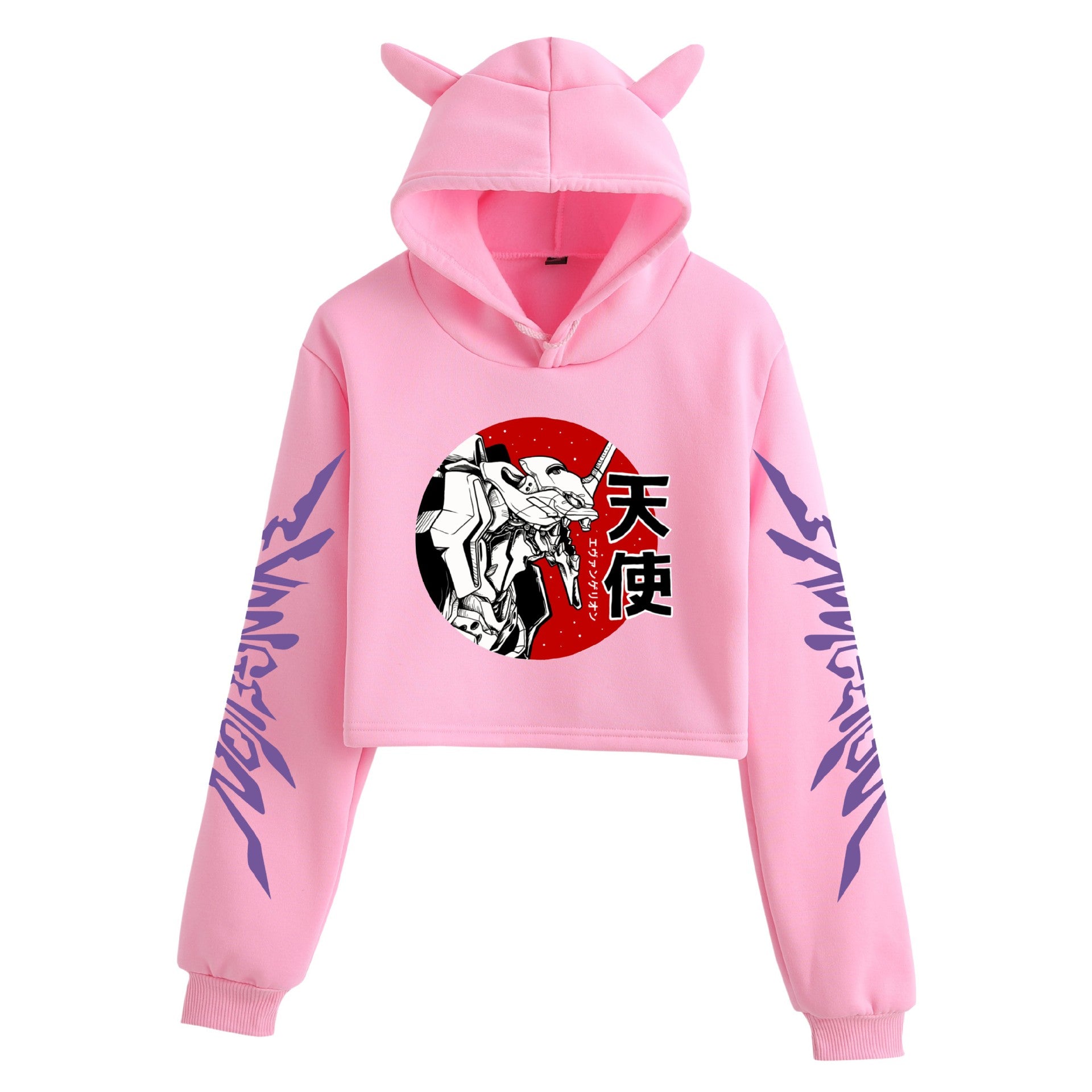 Women's Eva Sexy Cat Ears Crop Hoodie