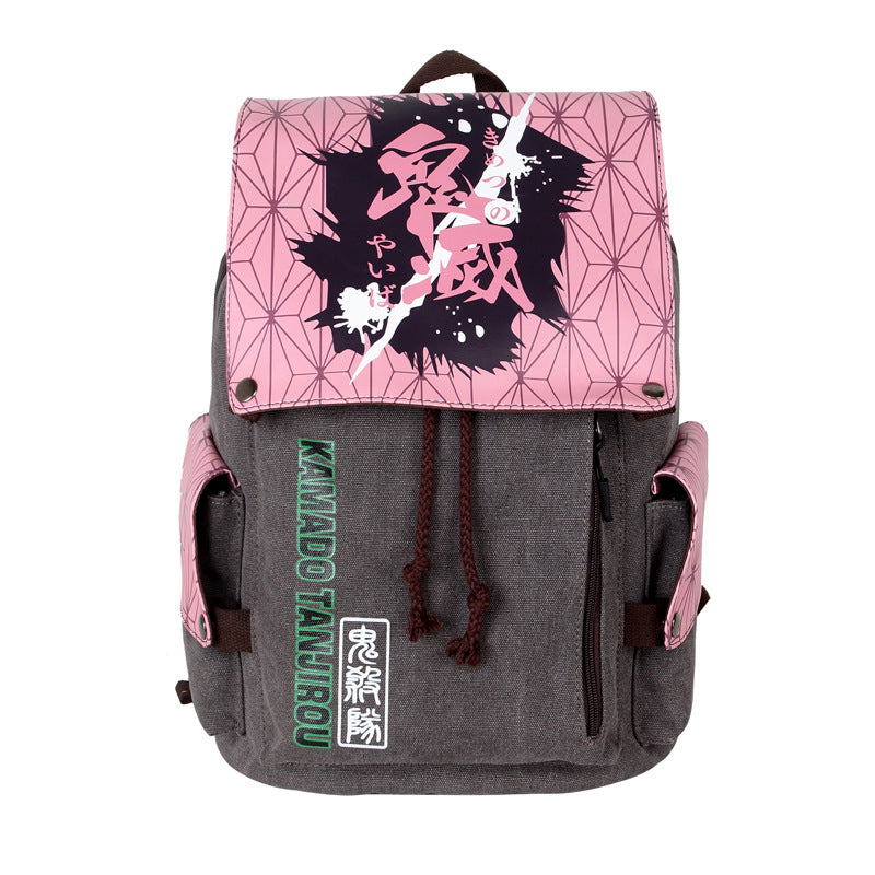 Trendy Anime Tanjirou Canvas Backpack