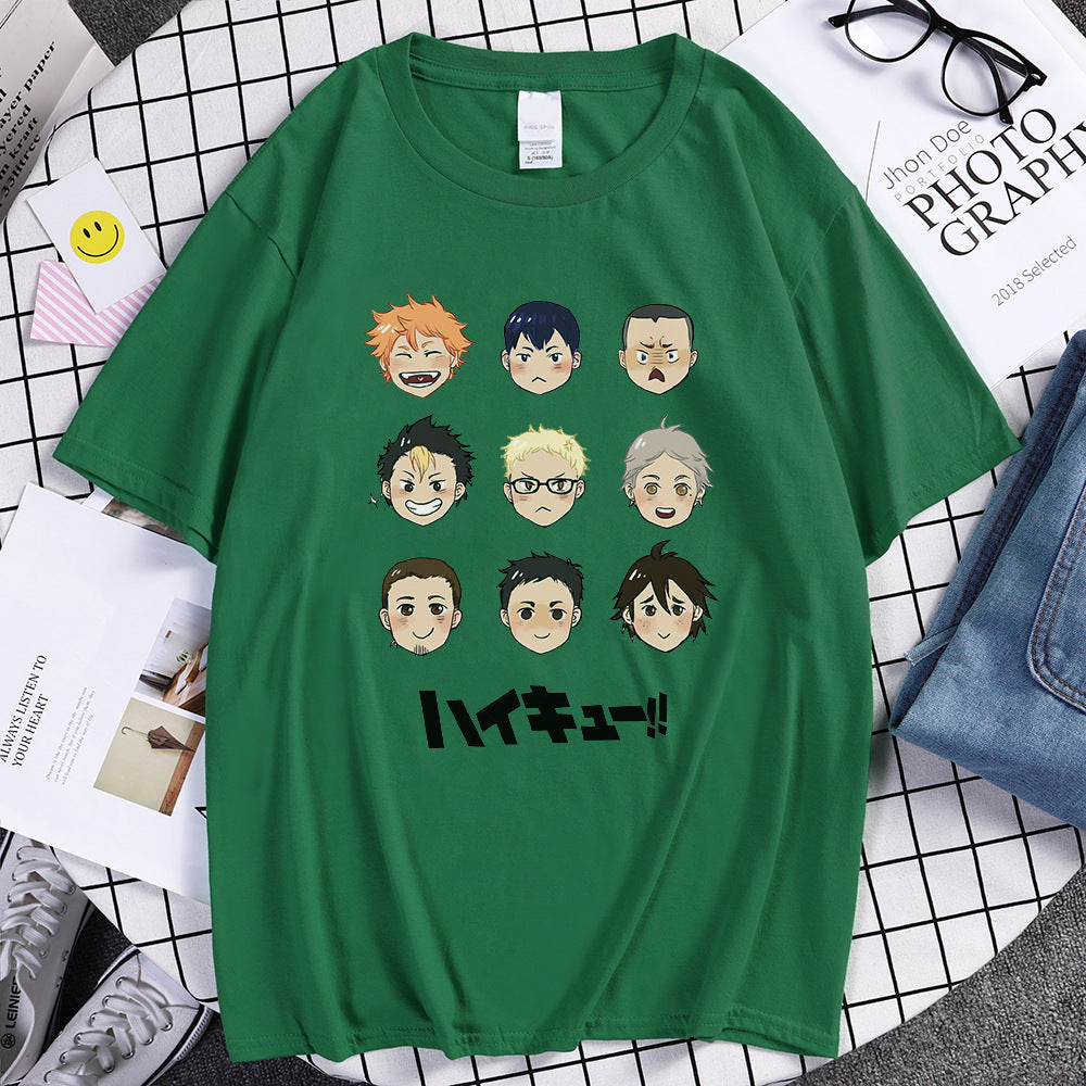 Unisex Anime Printed Loose Cotton T-shirt