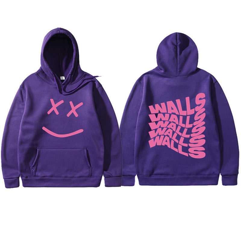 Unisex Casual Walls Print Loose Hoodie