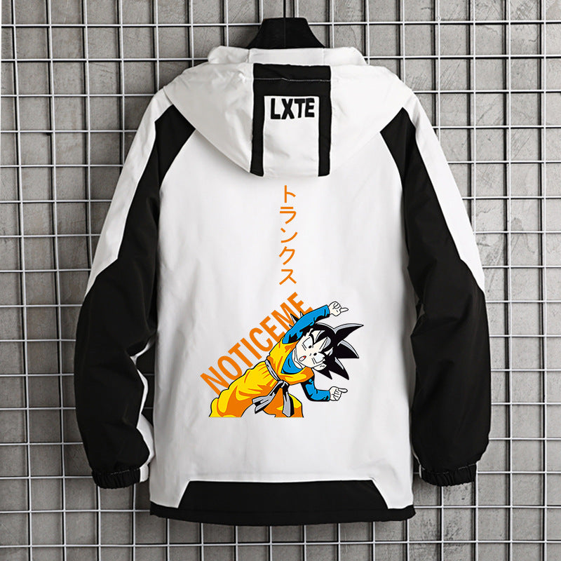 Unisex Anime Printed Zipper Hooded Jacket