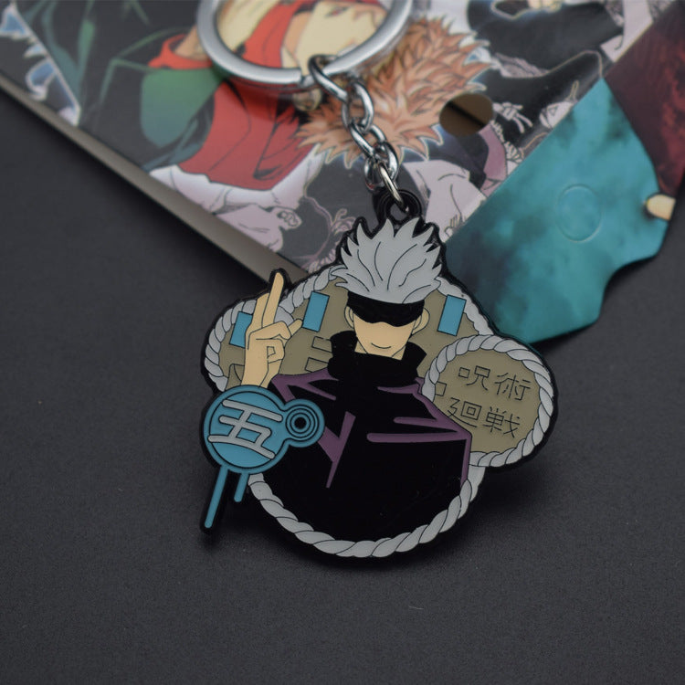 Trendy Gojo Anime Metal Keychain Necklace