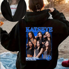 Katseye Graphic Print Zipper Hoodie