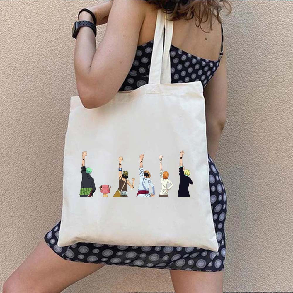 Luffy Printed Canvas Shoulder Tote Bag