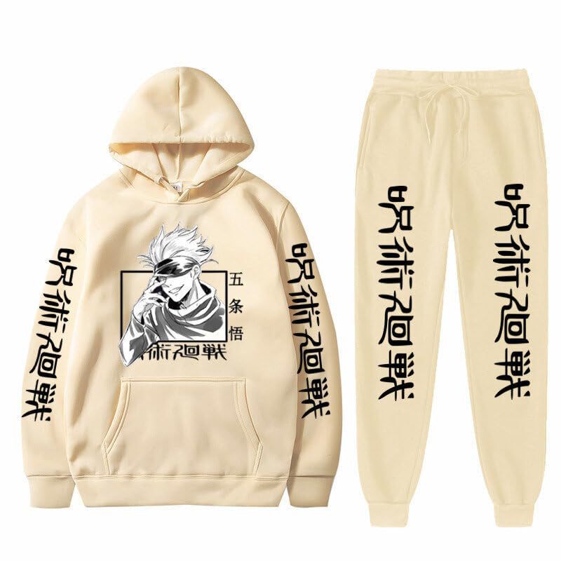 Unisex Anime Gojo Printed Hoodie Trousers Set