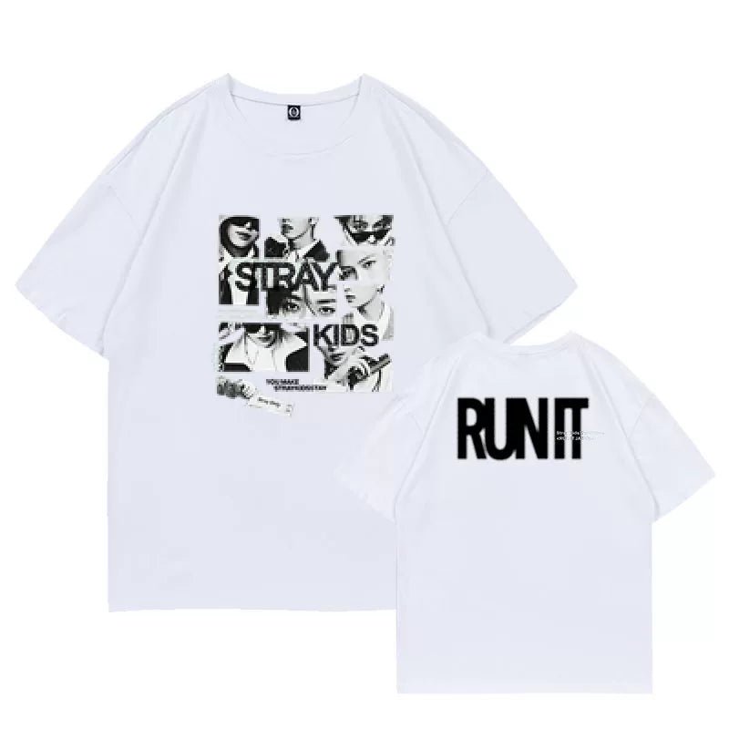 SKZ RUN IT TOUR Print Short Sleeve T-shirt