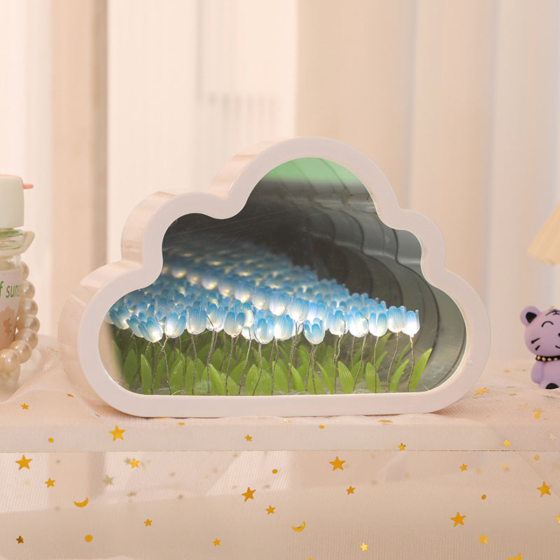 DIY Cloud Tulip Mirror Lamp
