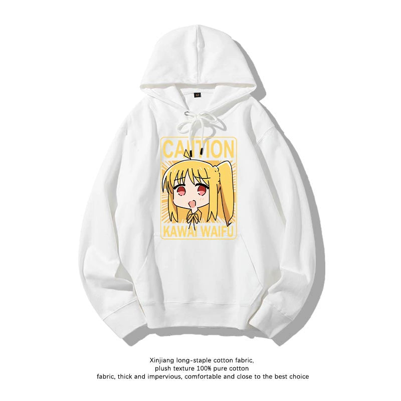 Casual Anime Bocchi Print Loose Hoodie