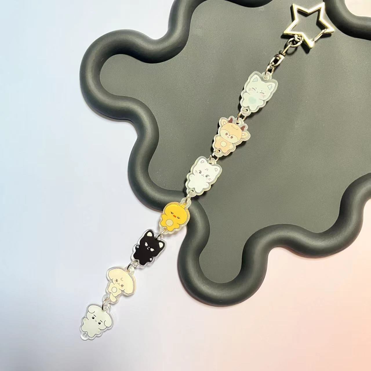 Kpop Double-sided Cartoon Pendant Keychain
