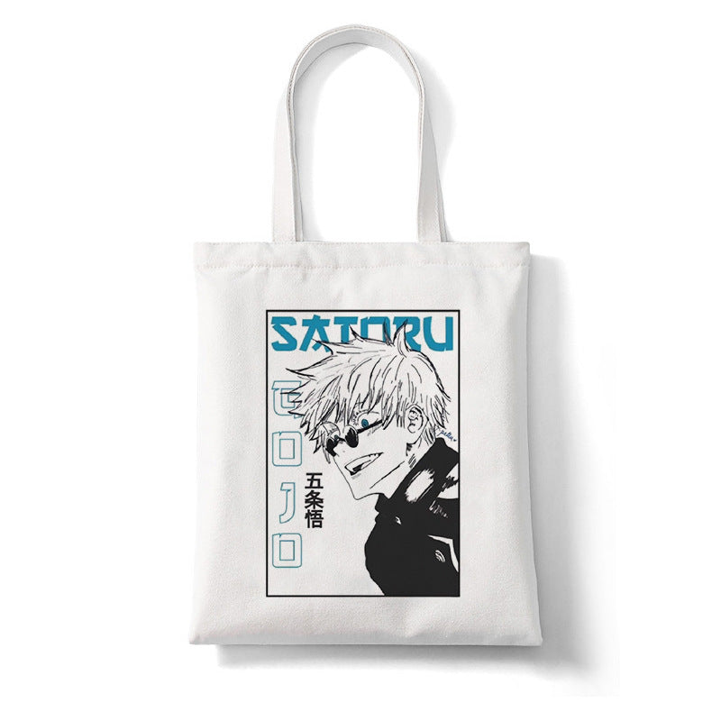 Trendy Anime Printed Canvas Shoulder Tote Bag