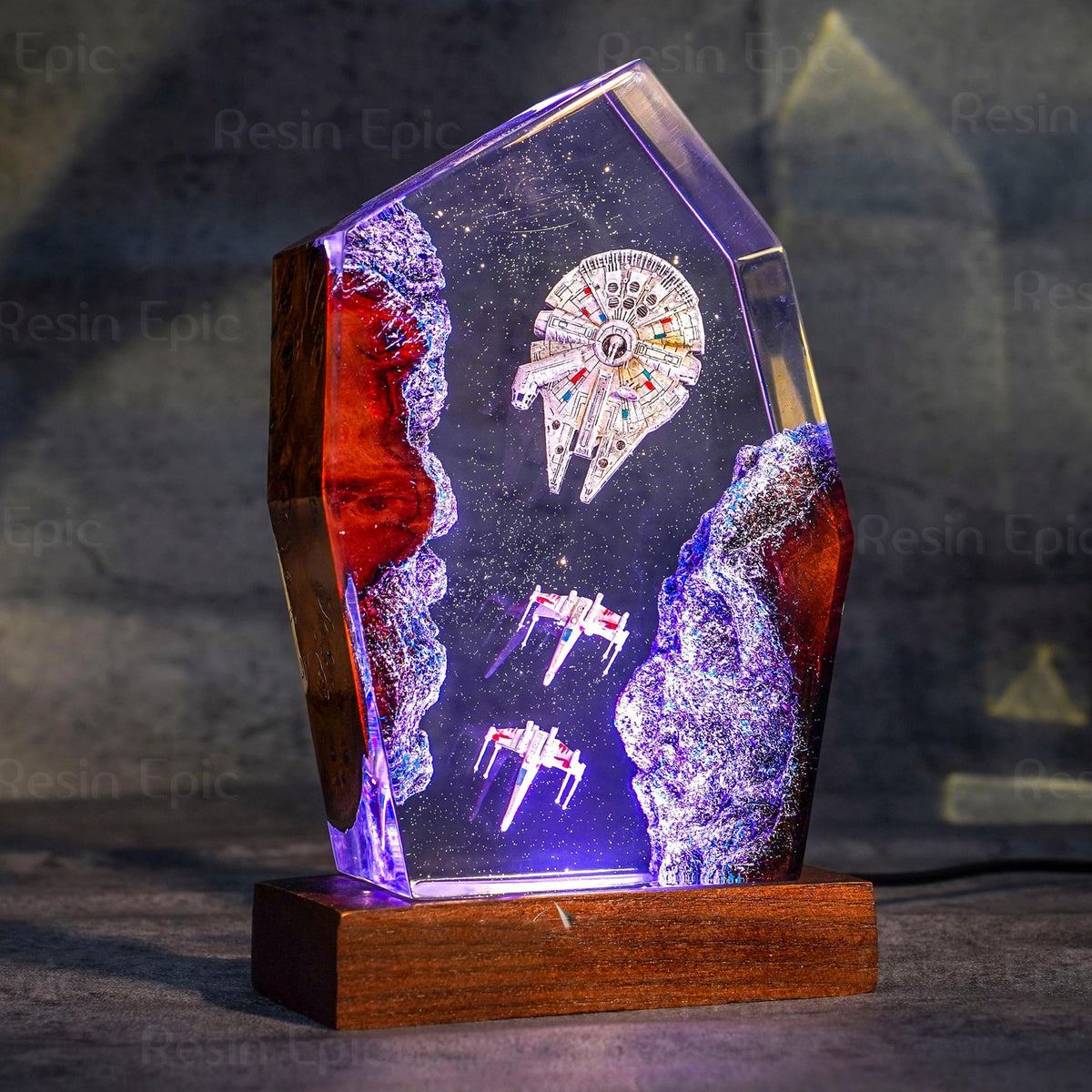 Millennium Falcon Galaxy Resin Lamp