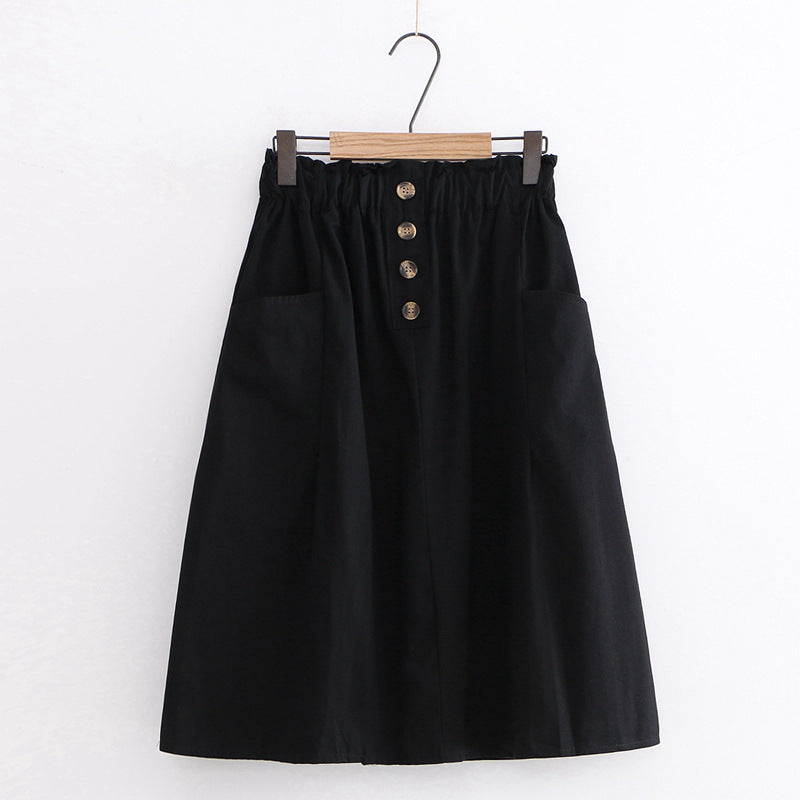 Women's High Waist Solid Color Skirt