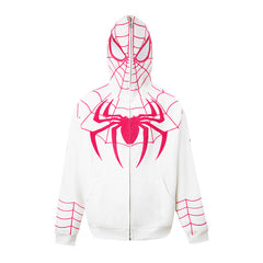 Unisex Chic 3D Zip Up Spider Cosplay Loose Hoodie