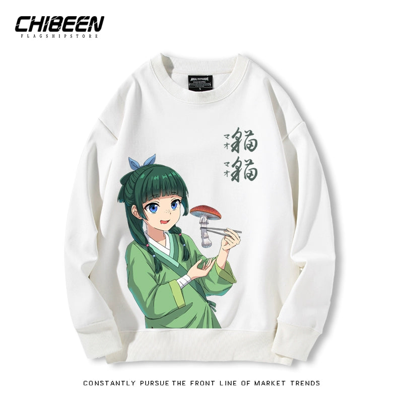 Casual Girls Anime Crew Neck Sweatshirt