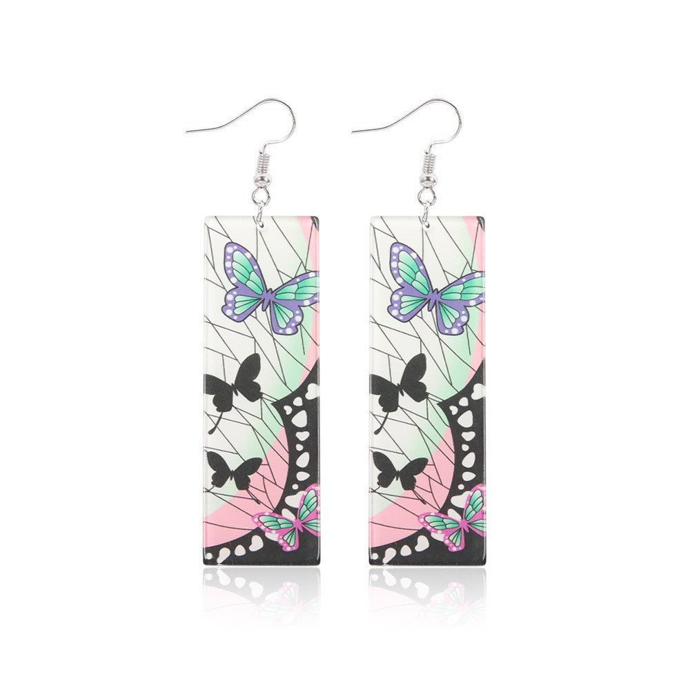 Anime Butterfly Acrylic Ear Clips Earrings