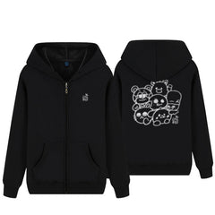 KPOP Cartoon Loose Zipper Jacket Hoodie