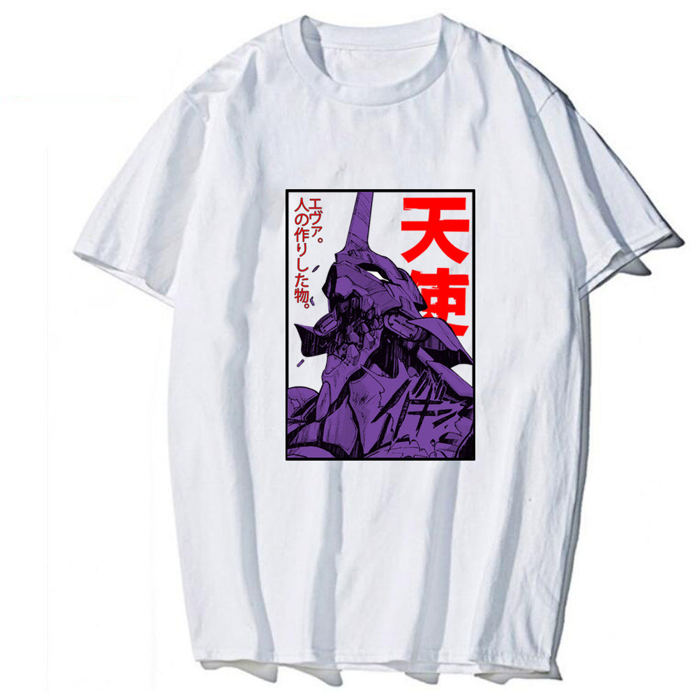 Unisex Anime Eva Print Short Sleeve T-Shirt