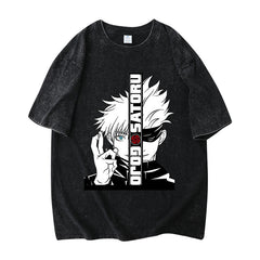 Vintage Washed Trendy Anime Short-sleeved T-shirt