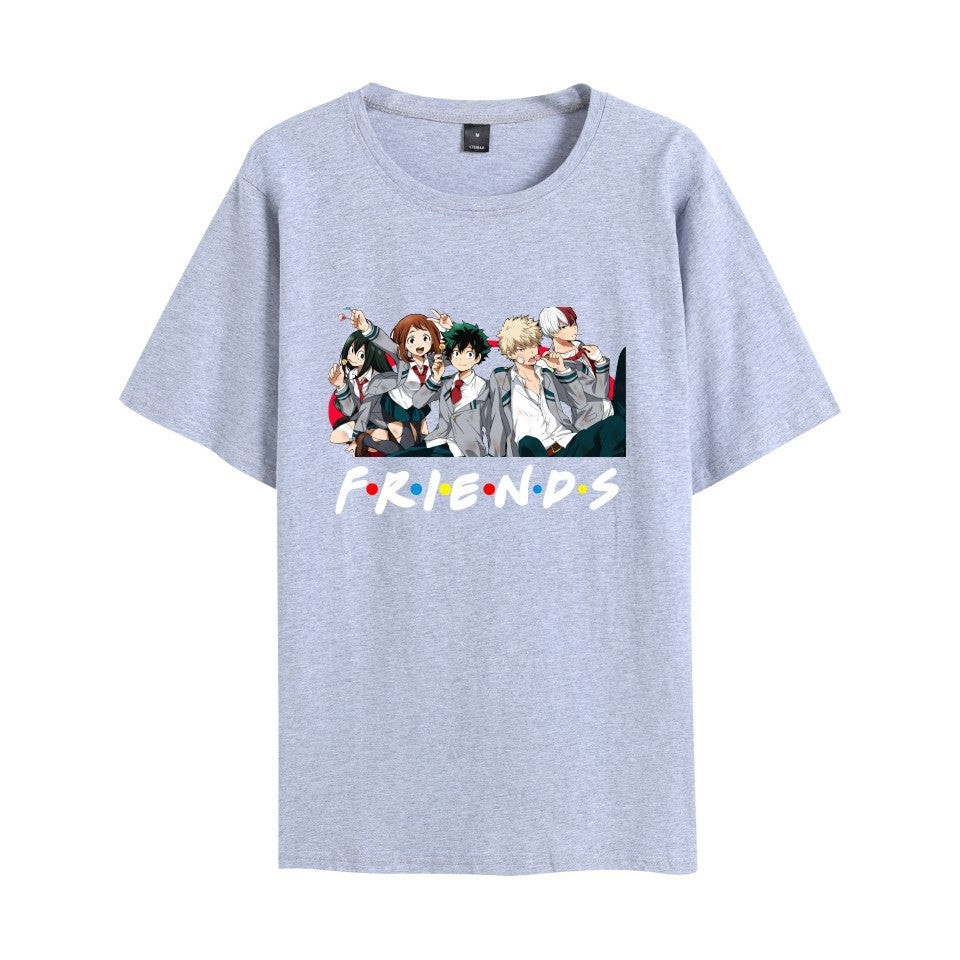 Unisex Anime Pattern Print Short Sleeve T-Shirt