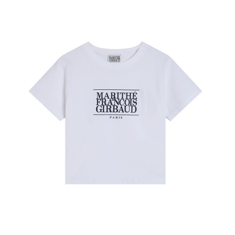 Korean Style Letter-printed Crew Neck T-shirt