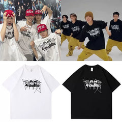 KPOP Graffiti Short-sleeved Cotton T-shirt