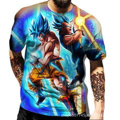 Men's Anime 3D Printed Loose T-shirt