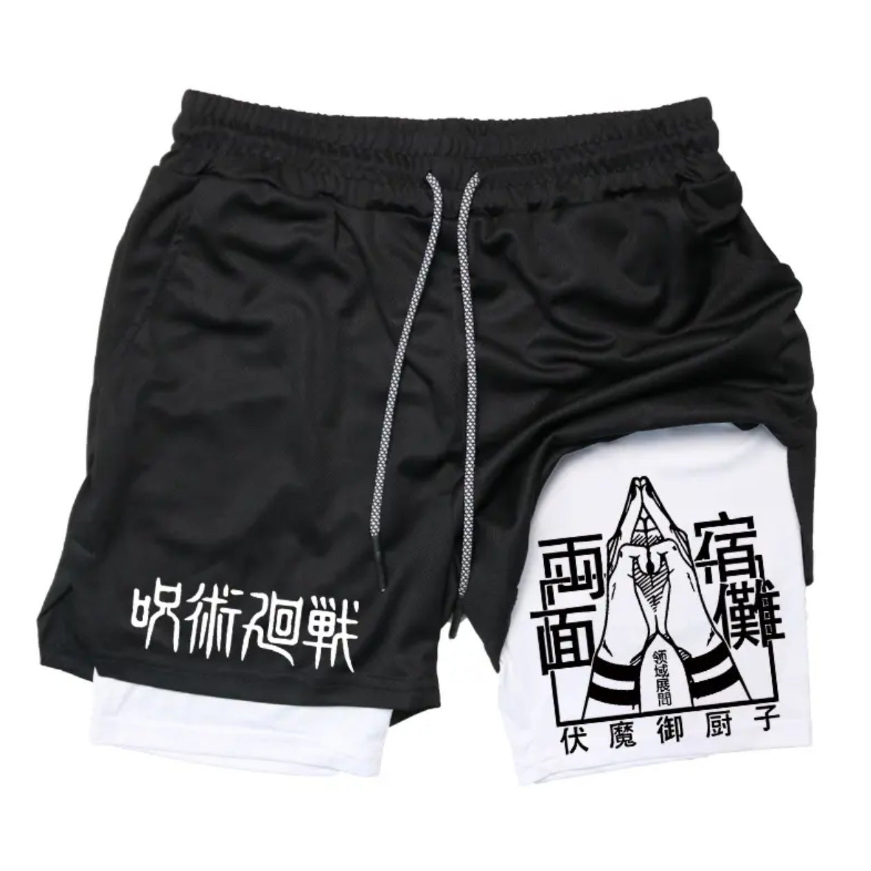 Casual Anime Printed Double-layer Fitness Shorts