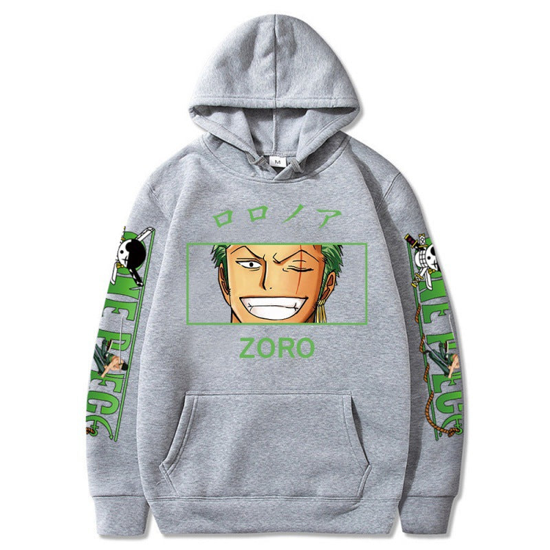 Casual ZORO Print Unisex Long-sleeved Hoodie