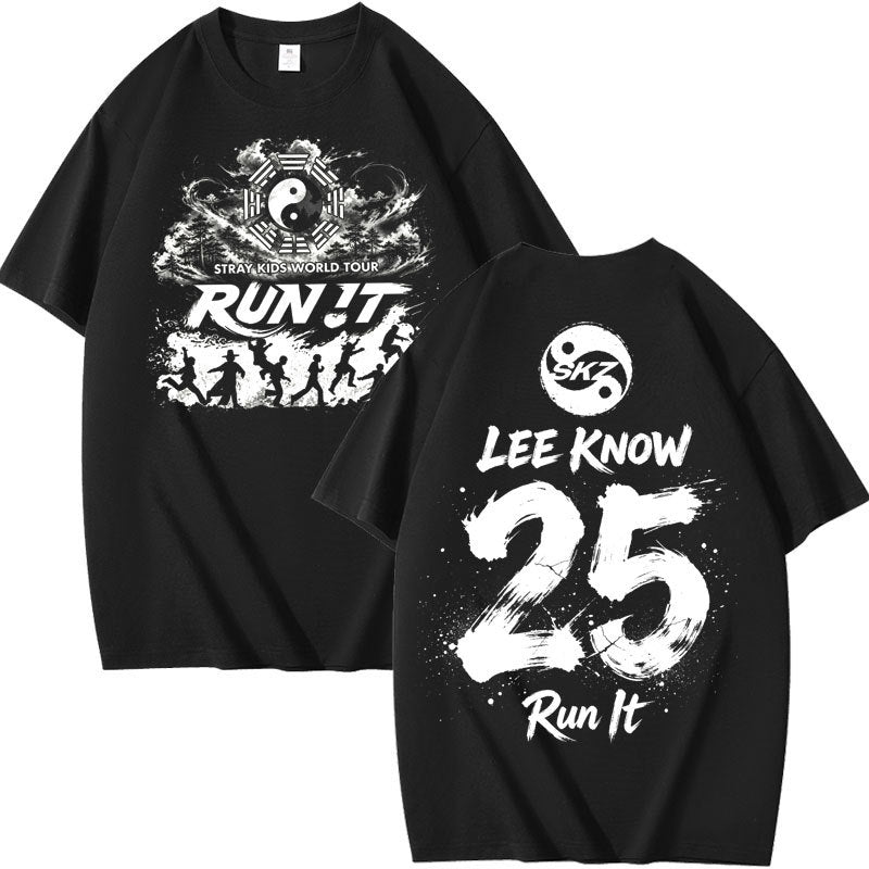 SKZ World Tour Run It Number Printed Short Sleeve T-Shirt