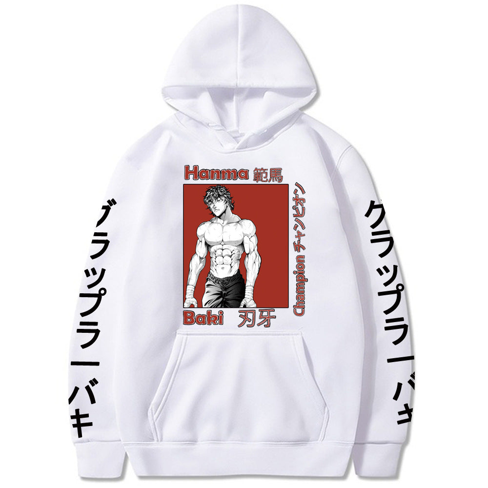 Unisex Anime Baki Printed Loose Hoodie