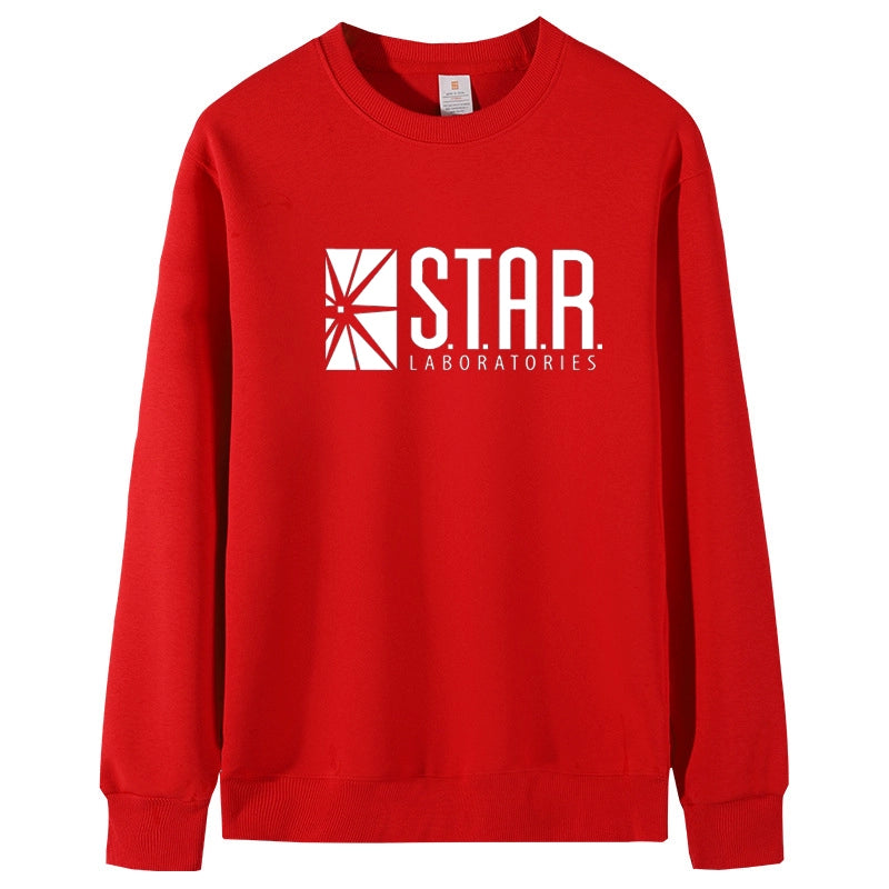 Casual Unisex Flash Star Lab Round Neck Sweatshirt