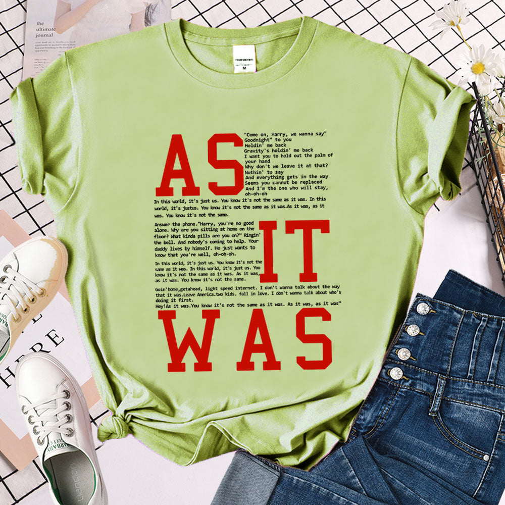 Women's Letter Printed Casual Loose T-shirt