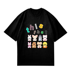 SKZ THIS&THAT Pattern Print Casual Summer T-shirt