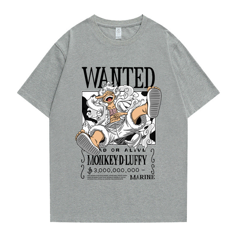 Luffy Anime Short Sleeve Crew Neck T-Shirt