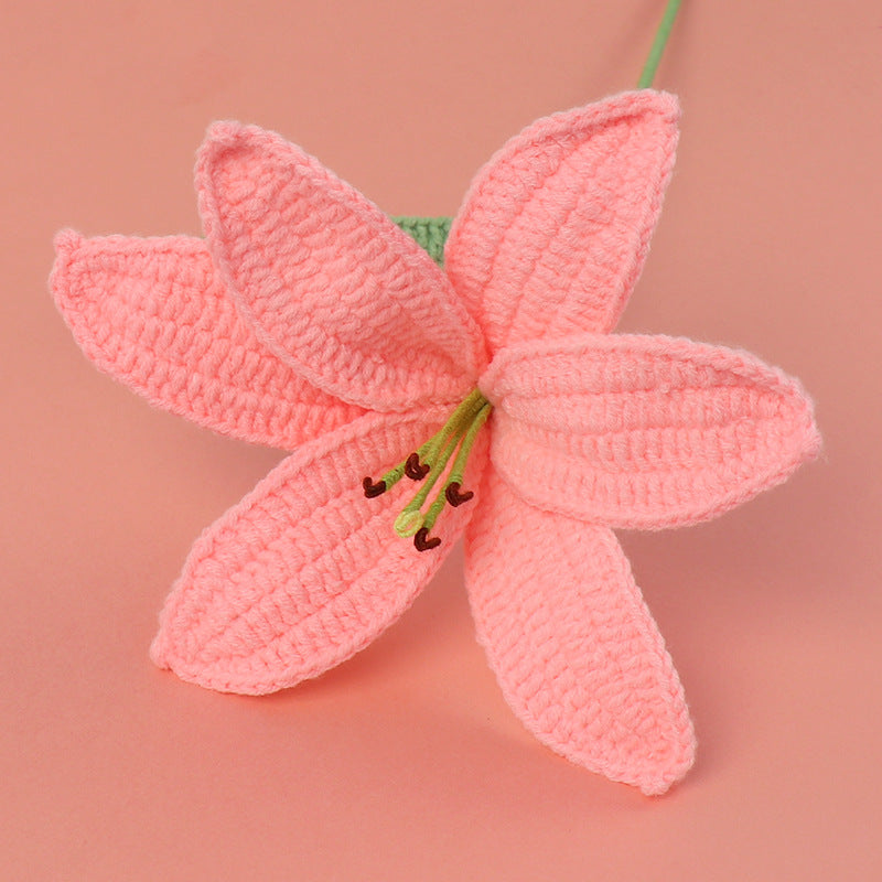 Lily Flower Branch Crocheted Bouquet