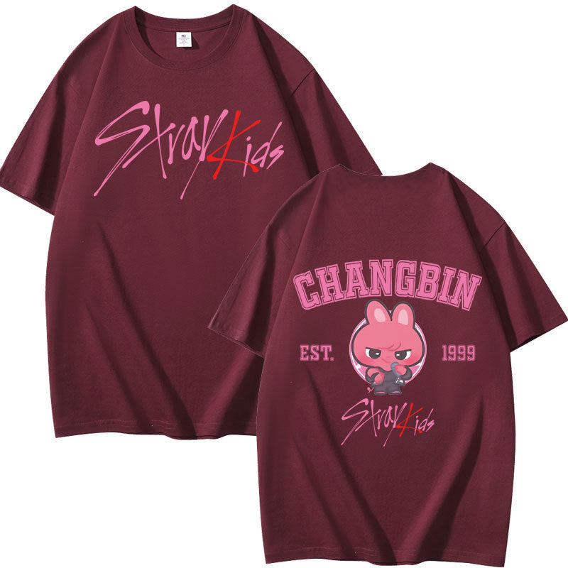 KPOP Letter Print Summer Short-sleeved T-shirt