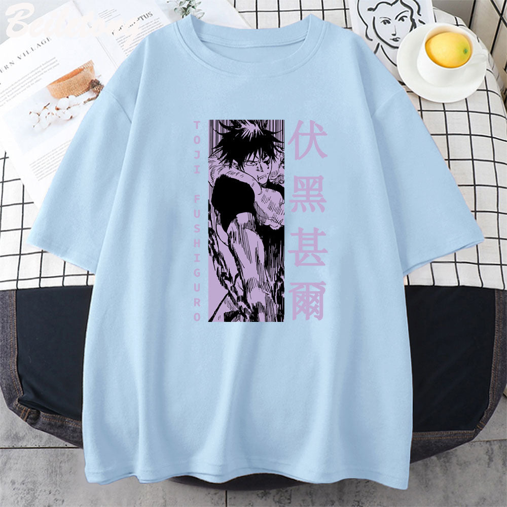 Unisex Toji Fushiguro Printed Crew Neck Tee